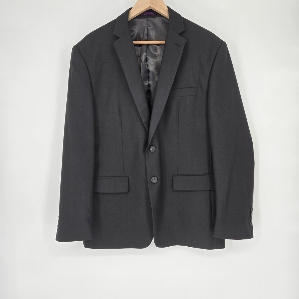 Vinci Dark Gray Men's Blazer Sport Coat 44R Tailored Fit Purple Lining Italian D